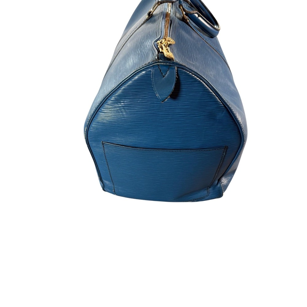 Vintage Louis‎ Vuitton Epi Blue Keepall Travel Duffle Bag Made In France Logo 50 - Picture 6 of 11